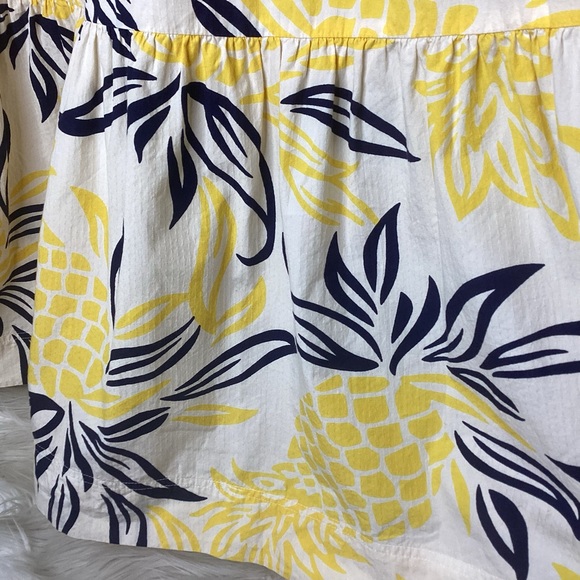 Anthropologie Floral Flounced Maxi Dress Pineapples Strapless L - Picture 5 of 13